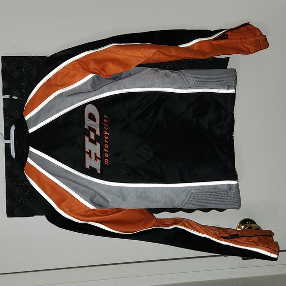 Harley Davidson Spellout Nylon Motorcycle Riding Jacket Vintage 90s - Picture 6 of 11